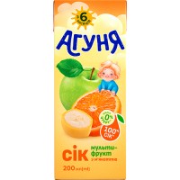 Сік Агуня мультифрукт із м'якоттю Slim 0,2 л (4823063125970)