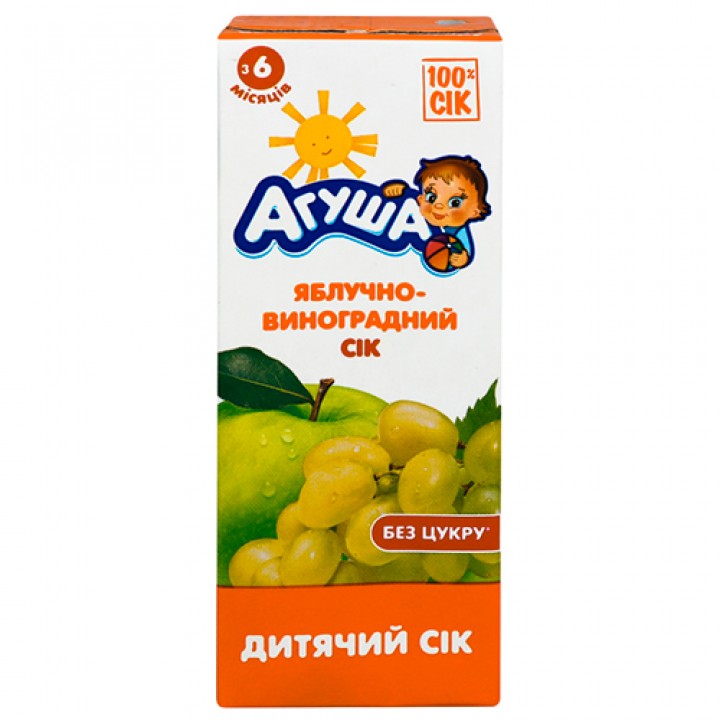 Сок Агуша яблочно-виноградный Slim 0,2 л (4823063110716)