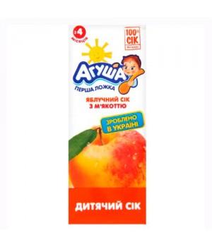 Сок Агуша яблочный с мякотью Slim 0,2 л (4823063110686)