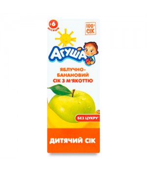 Сок Агуша яблочно-банановый с мякотью Slim 0,2 л (4823063110709)
