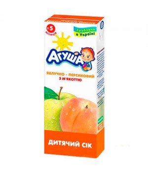 Сок Агуша яблочно-персиковый с мякотью Slim 0,2 л (4823063110747)
