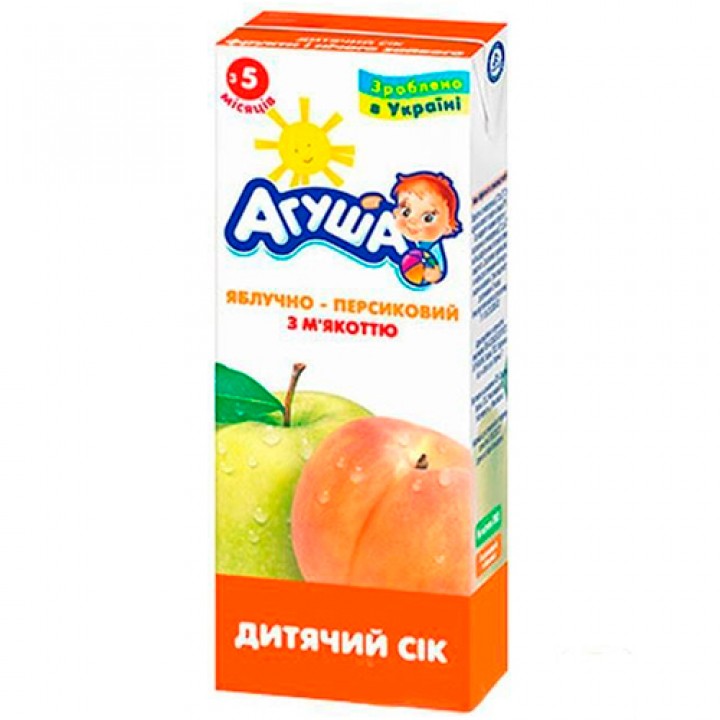 Сік Агуша яблучно-персиковий з м'якоттю Slim 0,2 л (4823063110747)