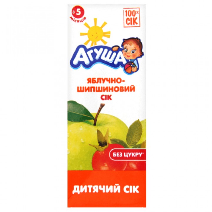 Сок Агуша яблочно-шиповниковый Slim 0,2 л (4823063110754)