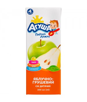 Сік Агуша яблучно-грушевий Slim 0,2 л (4823063110730)