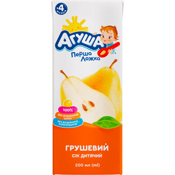Сок Агуша грушевый Slim 0,2 л (4823063110662)