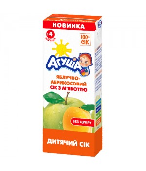 Сік Агуша яблучно-абрикосовий з м'якоттю Slim 0,2 л (4823063114158)