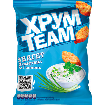 Сухарики ХрумTeam Багет Сметана и зелень 60 г (4823063127110)