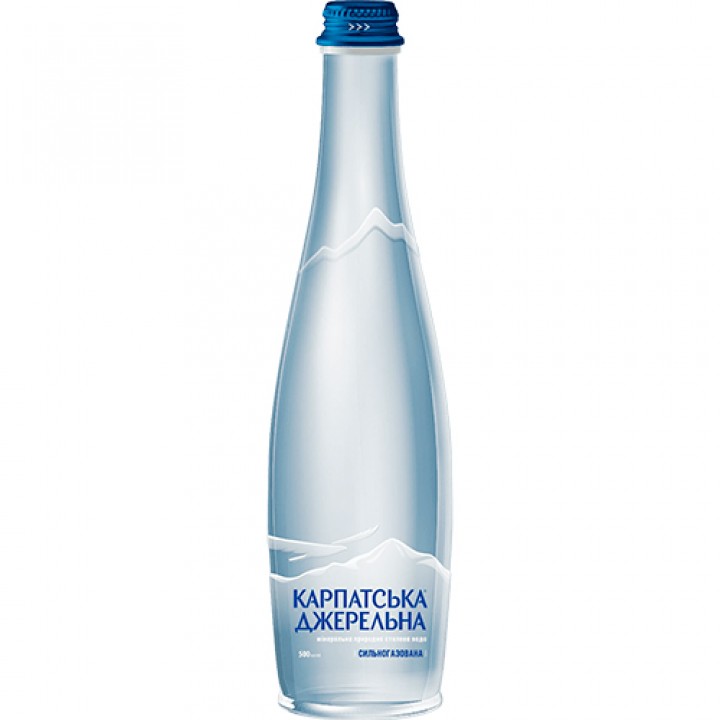 Вода минеральная Карпатська Джерельна сильногазированная стекло 0,5 л (4820051241261)