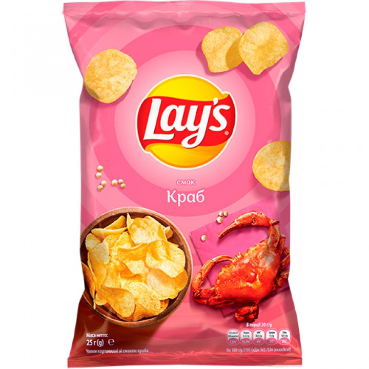 Чіпси картопляні Lay's зі смаком краба 25 г (4823063116640)
