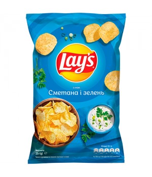 Чипсы картофельные Lay's со вкусом сметаны и зелени 25 г (4823063116664)