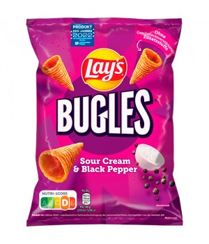 Чипсы кукурузные Lay's Bugles со вкусом сметаны и черного перца 95 г (4062139003556)
