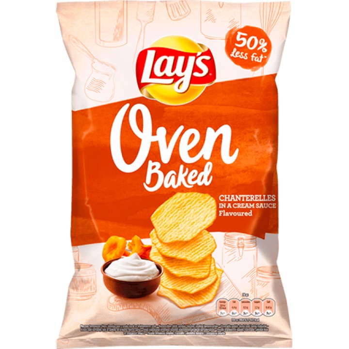 Чіпси картопляні запечені Lay's Oven Baked зі смаком лисичок у сметані 125 г (5900259112569)