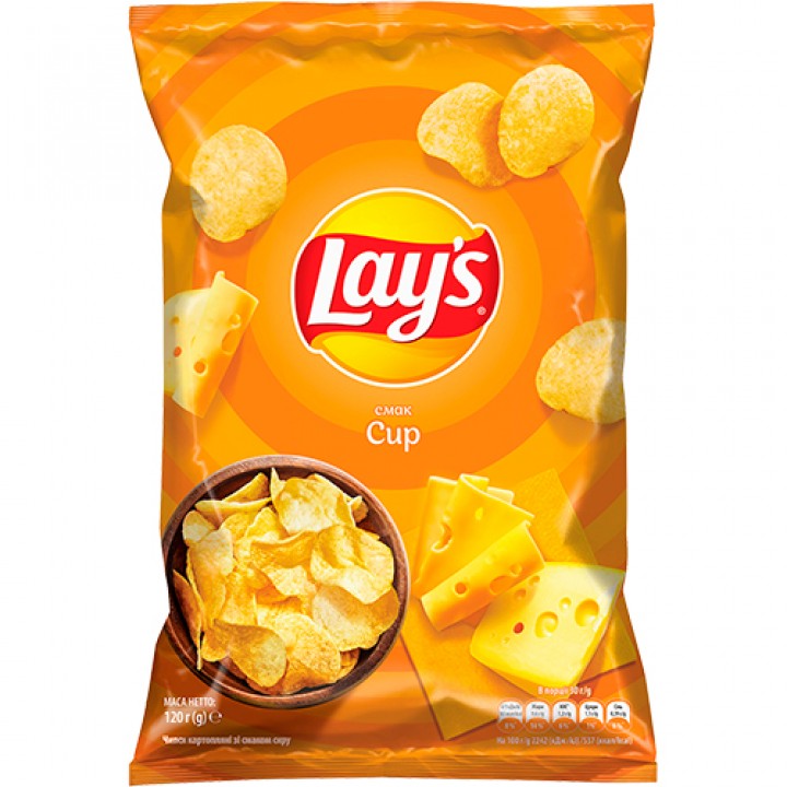 Чіпси картопляні Lay's зі смаком сиру 120 г (4823063125376)