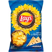 Чіпси картопляні Lay's зі смаком сиру з чорним перцем 120 г (4823063125963)