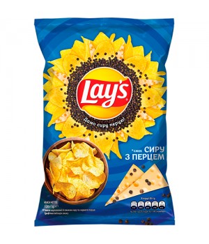 Чіпси картопляні Lay's зі смаком сиру з чорним перцем 120 г (4823063125963)
