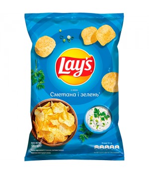 Чипсы картофельные Lay's со вкусом сметаны и зелени 120 г (4823063125253)