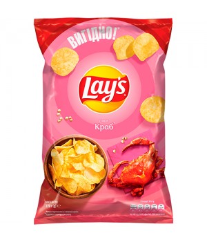 Чіпси картопляні Lay's зі смаком краба 170 г (4823063125338)