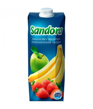 Нектар Sandora бананово-яблучно-полуничний 0,5 л (4823063109017)
