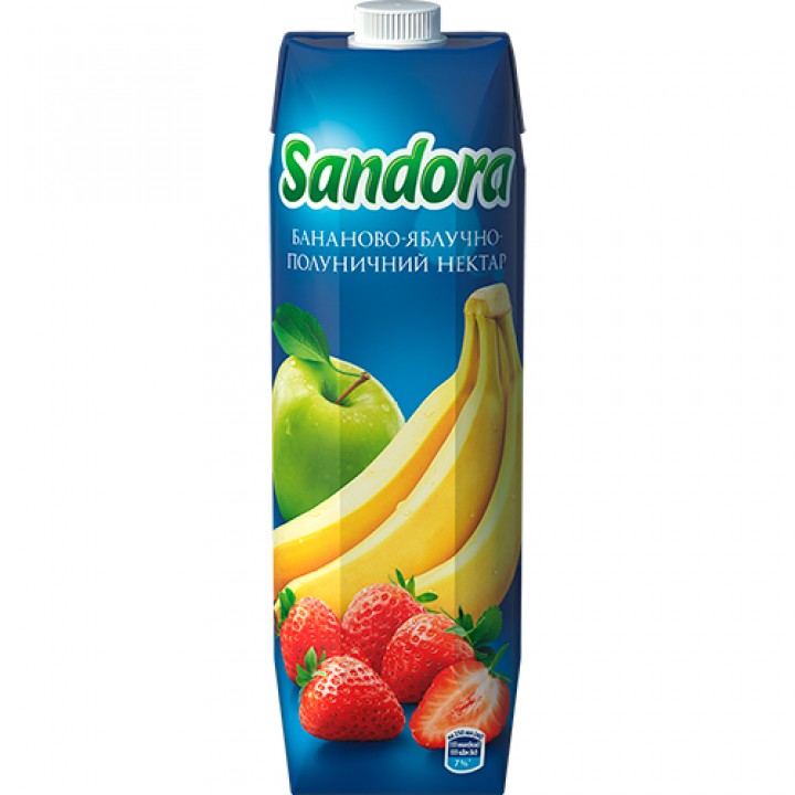 Нектар Sandora бананово-яблучно-полуничний 0,95 л (4823063112925)