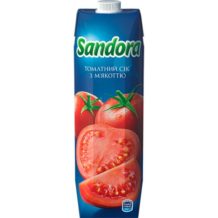 Сок Sandora томатный с мякостью 0,95 л (4823063125918)
