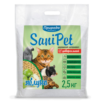 Sani Pet - наповнювач Сані Пет деревний універсальний з ароматом яблука 2,5 кг