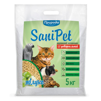 Sani Pet - наповнювач Сані Пет деревний універсальний з ароматом яблука 5 кг