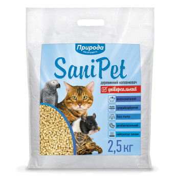 Sani Pet - наповнювач Сані Пет деревний універсальний 2,5 кг