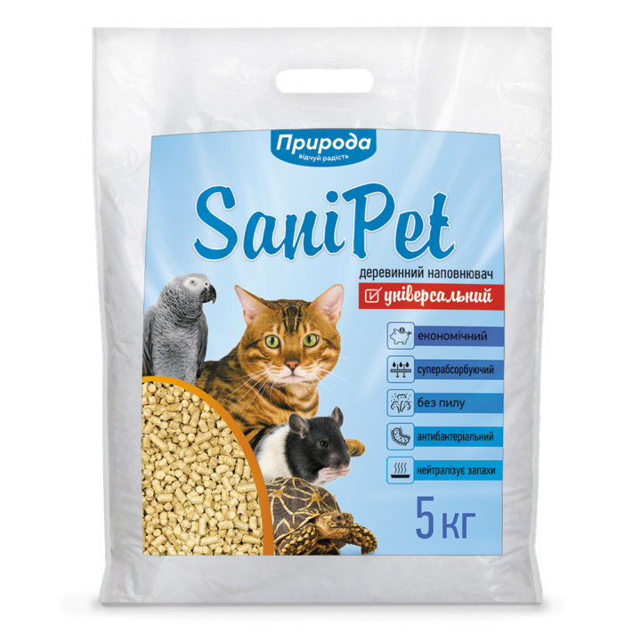 Sani Pet - наповнювач Сані Пет деревний універсальний 5 кг