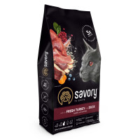 Savory Adult Cat Steril Fresh Turkey and Duck - сухой корм Сейвори для стерилизованных котов 8 кг