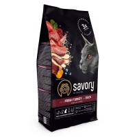 Savory Adult Cat Steril Fresh Turkey and Duck - сухий корм Сейворі для стерилізованих котів з індичкою та качкою 400 г