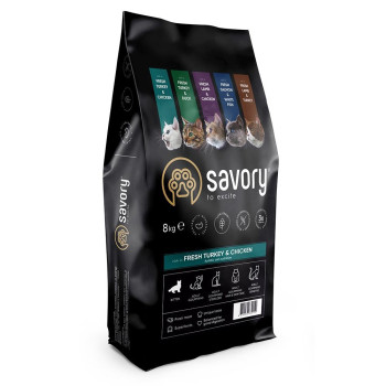 Savory Kitten Fresh Turkey and Chicken - корм Сейвори для котят со свежей индейкой и курицей 8 кг (30150)