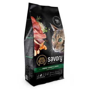 Savory Adult Cat Gourmand FreshTurkey and Duck - корм Сейворі для котів гурманів зі свіжою індичкою та качкою 2 кг (30051)