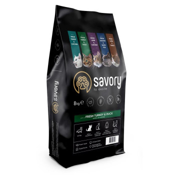 Savory Adult Cat Gourmand Fresh Turkey and Duck - корм Сейвори для котов гурманов со свежей индейкой и уткой 8 кг (30068)