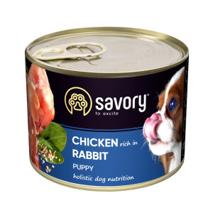 Savory Dog All Breeds Puppy - консервы Сейвори для щенков всех пород с кроликом и курицей 200 г (30570)