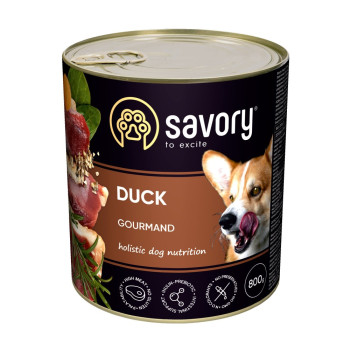 Savory Dog Gourmand - консервы Сейвори для собак всех пород с уткой 800 г (30488)