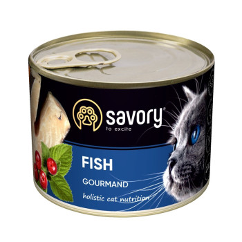 Savory Cat Can Adult Fish - консервы Сейвори для привередливых котов с рыбой 200 г (30648)
