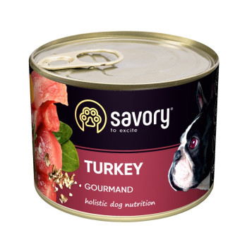 Savory Dog Gourmand - консервы Сейвори для собак всех пород с индейкой 200 г (30501)