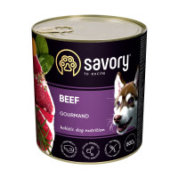 Savory Dog Gourmand - консервы Сейвори для собак всех пород с говядиной 800 г (30440)