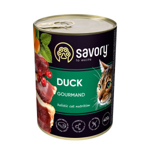 Savory Cat Can Adult Duck - консерви Сейворі для вибагливих котів з качкою 400 г (30624)