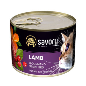 Savory Cat Can Adult Sterilised Lamb - консервы Сейвори для стерилизованных котов с ягненком 200 г (30723)