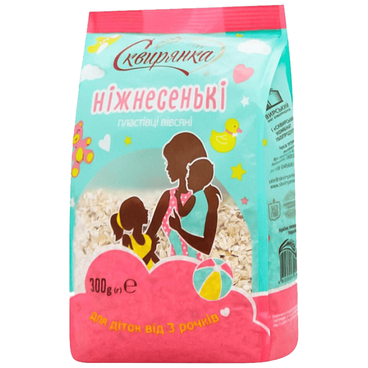 Пластівці Сквирянка вівсяні НПВ ніжнесенькі фас. 0,3кг