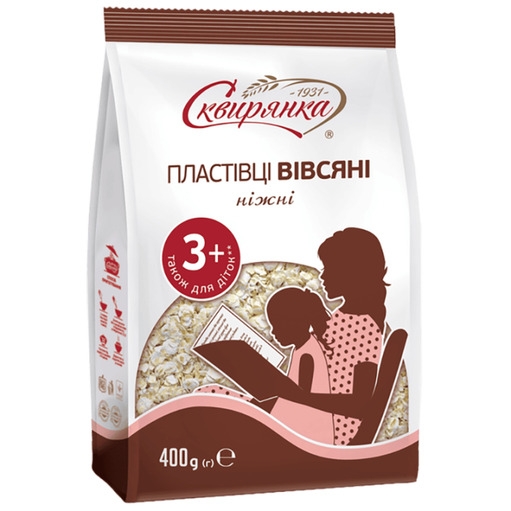 Пластівці Сквирянка вівсяні, що не потребують варіння ніжні фас. 0,4кг