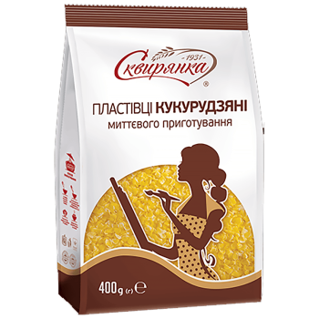 Пластівці Сквирянка кукурудзяні, що не потребують варіння фас. 0,4кг Пластівці Сквирянка кукурудзяні, що не потребують варіння фас. 0,4кг