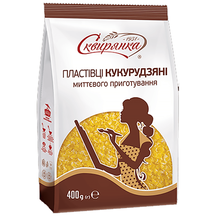 Пластівці Сквирянка кукурудзяні, що не потребують варіння фас. 0,4кг