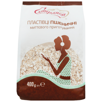 Пластівці Сквирянка пшеничні, що не потребують варіння фас. 0,4кг Пластівці Сквирянка пшеничні, що не потребують варіння фас. 0,4кг