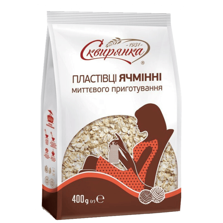 Пластівці Сквирянка ячмінні, що не потребують варіння фас. 0,4 кг