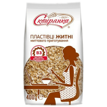 Пластівці Сквирянка житні, що не потребують варіння фас. 0,4кг Пластівці Сквирянка житні, що не потребують варіння фас. 0,4кг