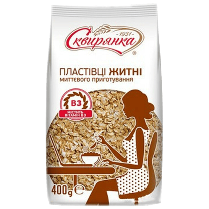 Пластівці Сквирянка житні, що не потребують варіння фас. 0,4кг