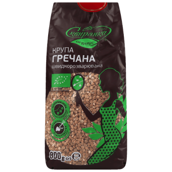 Крупа Сквирянка гречана ядриця (перший гатунок) ОРГАНІК фас. 0,8кг Крупа Сквирянка гречана ядриця (перший гатунок) ОРГАНІК фас. 0,8кг