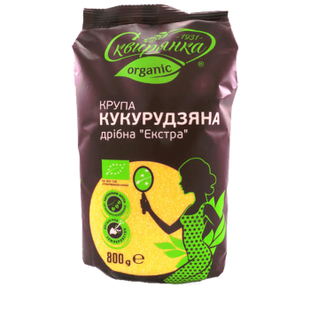 Крупа Сквирянка кукурудзяна дрібна Екстра 108 ОРГАНІК фас. 0,8кг Крупа Сквирянка кукурудзяна дрібна Екстра 108 ОРГАНІК фас. 0,8кг